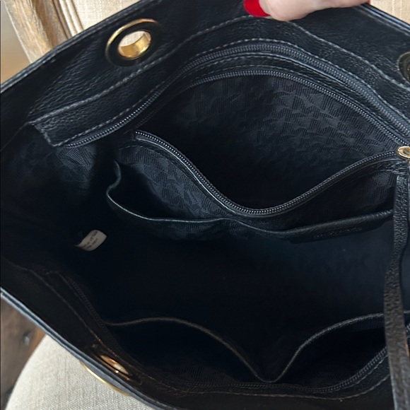 Michael Kors Black Tote with Gold Accents - Picture 13 of 16